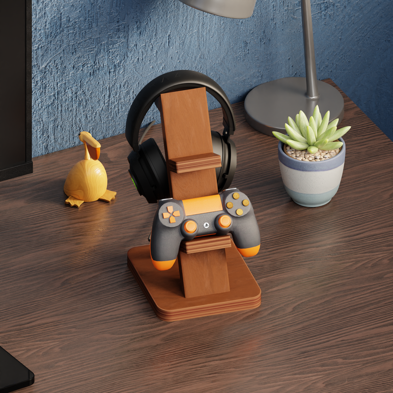 Wooden Controller Holder+ Headphone Stand