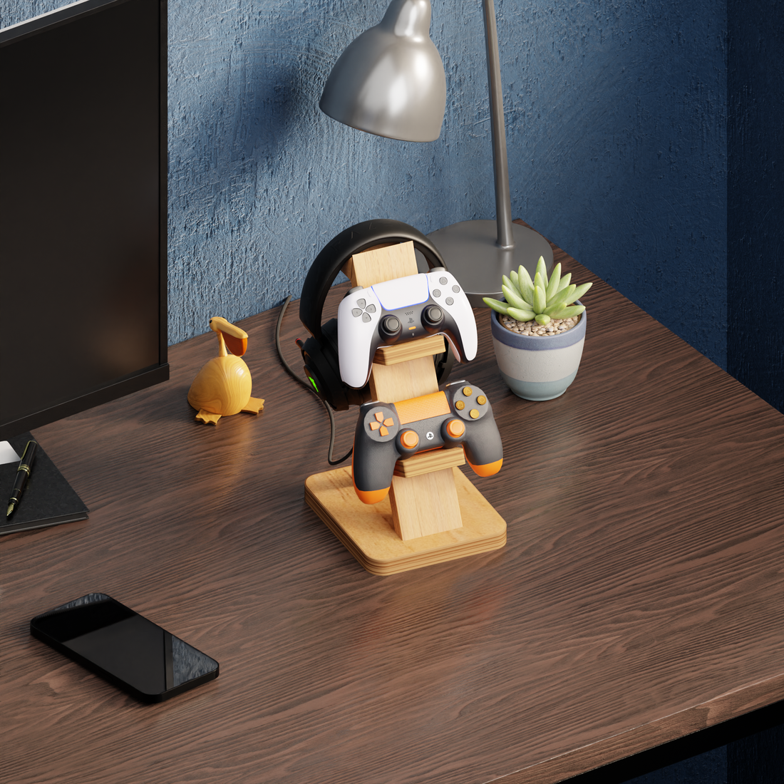 Wooden Controller Holder+ Headphone Stand 2