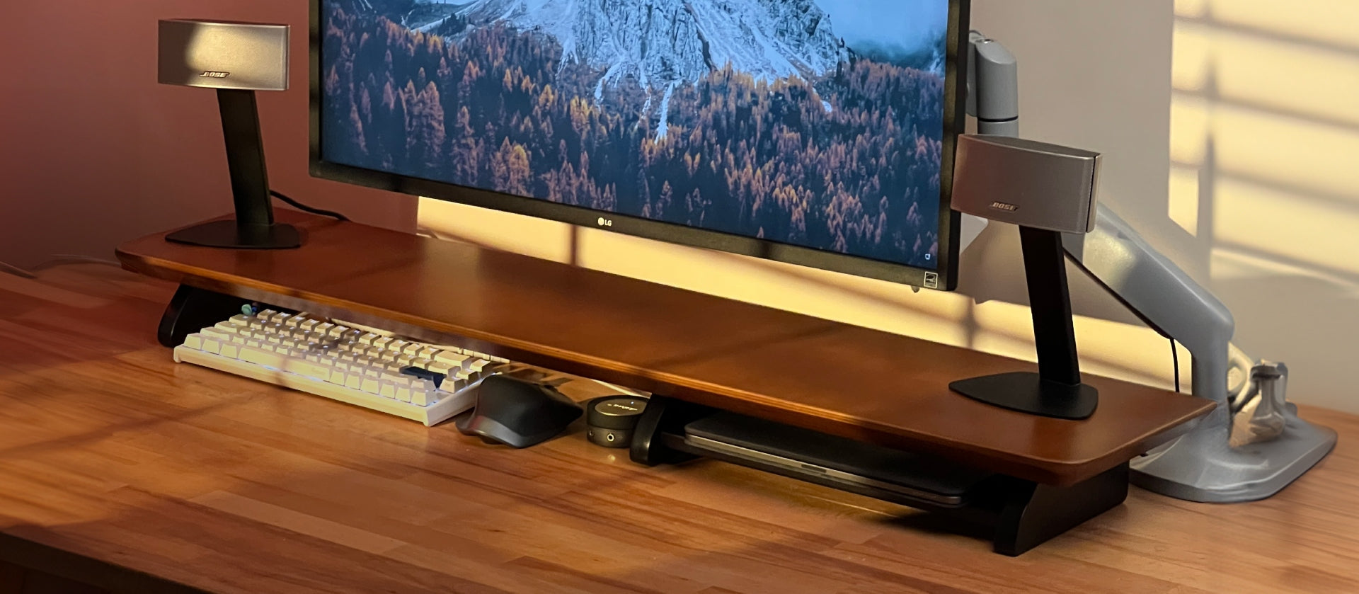 モニター台 Grovemade Matte Black Desk Shelf (Large) grovemade